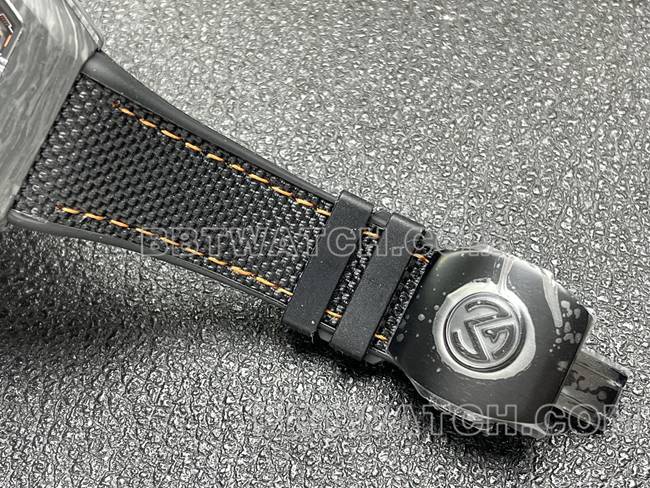 法兰克穆勒ABF厂超级克隆手表V45黑盘黑壳皮革表带表扣实拍图