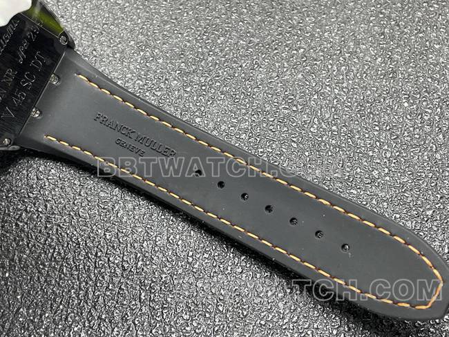 法兰克穆勒ABF厂超级克隆手表V45黑盘黑壳皮革表带表带实拍图