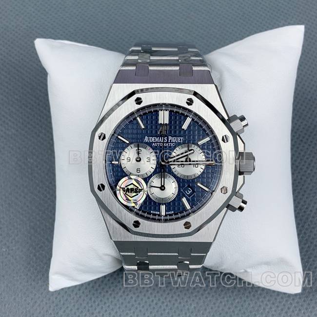 顶级复刻手表皇家橡树APS厂爱彼蓝盘26331正面实拍图