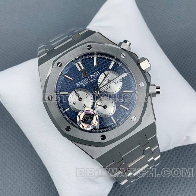 顶级复刻手表皇家橡树APS厂爱彼蓝盘26331正面实拍图