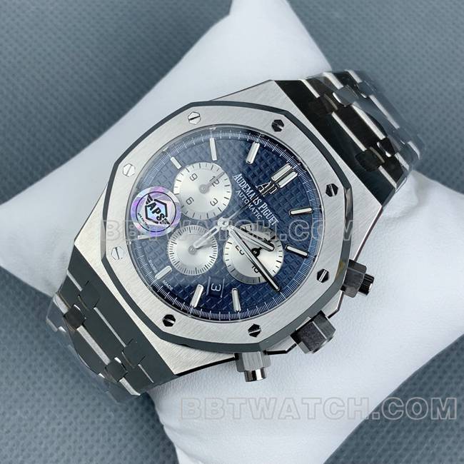 顶级复刻手表皇家橡树APS厂爱彼蓝盘26331正面实拍图