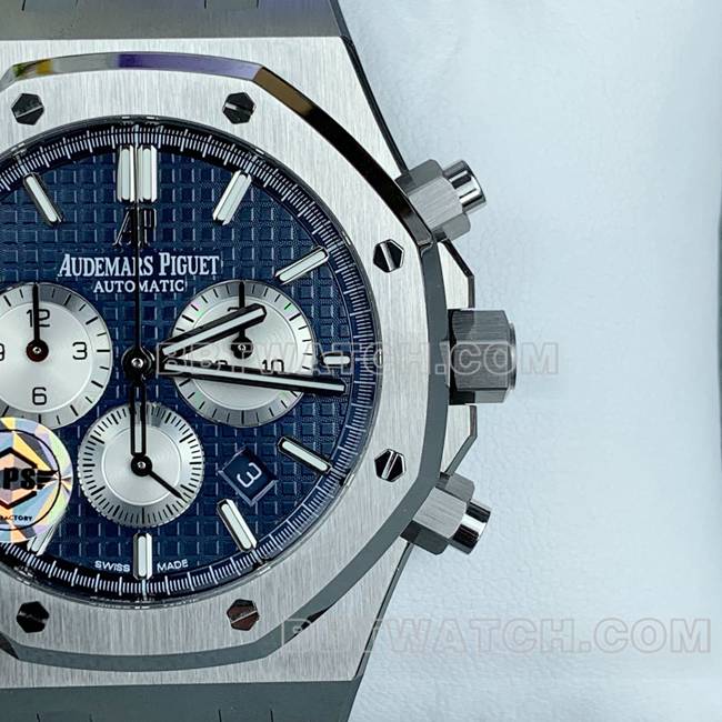 顶级复刻手表皇家橡树APS厂爱彼蓝盘26331正面实拍图