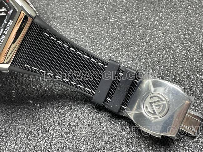 超级克隆手表V45法兰克穆勒ABF厂黑盘皮革表带表带实拍图