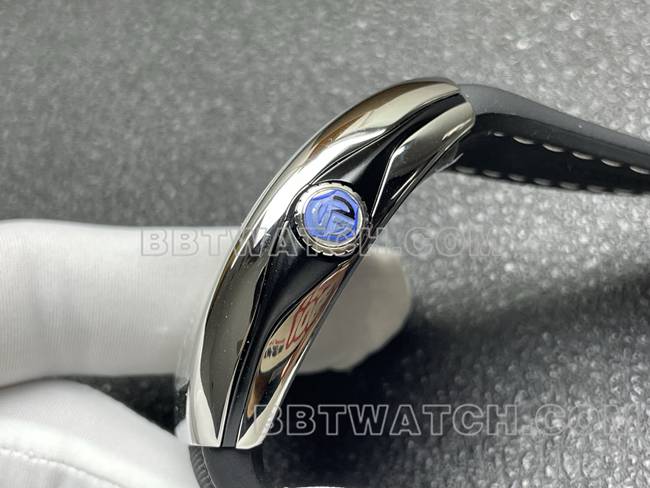 超级克隆手表V45法兰克穆勒ABF厂黑盘皮革表带侧面实拍图