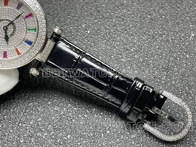 法兰克穆勒超级克隆手表石英ABF厂钻盘钻圈黑色皮革表带表带实拍图