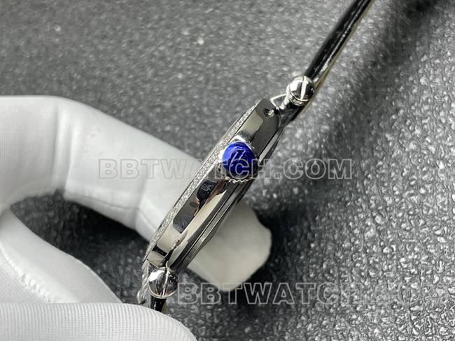 法兰克穆勒超级克隆手表石英ABF厂钻盘钻圈黑色皮革表带侧面实拍图