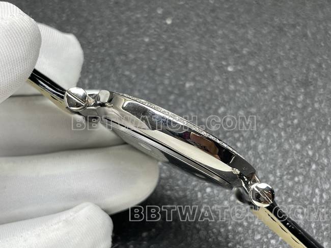 法兰克穆勒超级克隆手表石英ABF厂钻盘钻圈黑色皮革表带侧面实拍图