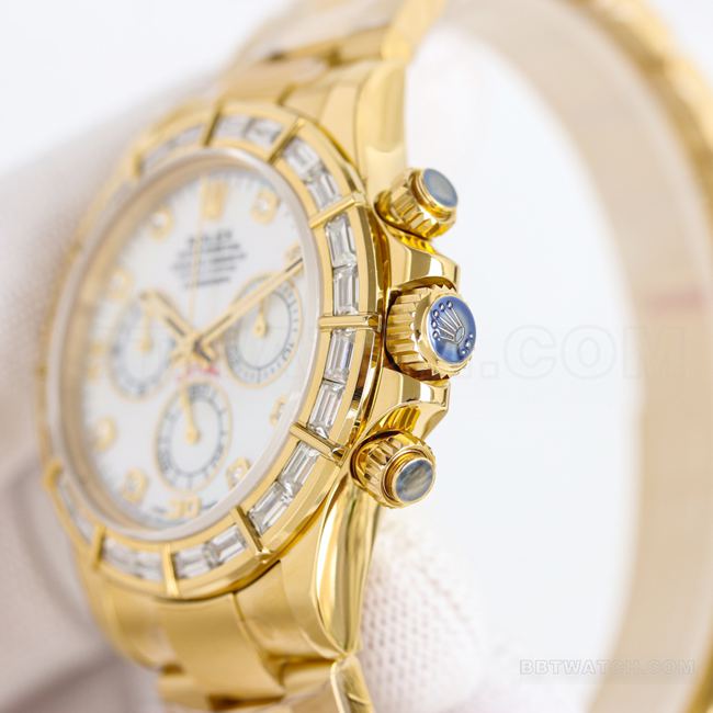 Top replica watch Daytona PPM factory Rolex white mother-of-pearl dial 4130 mechanical side real shot