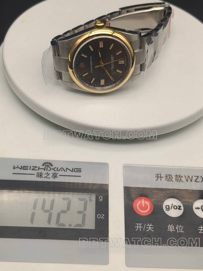 顶级复刻手表蚝式恒动石板灰盘41毫米134303重量实拍图