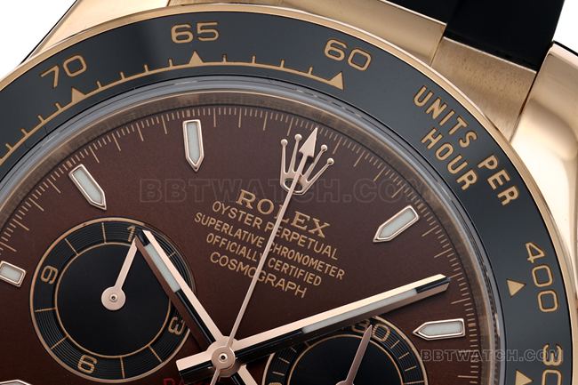 Montre réplique 1:1 de l'usine ZF : Rolex Daytona, cadran marron, boîtier en or rose, mouvement mécanique 4131 – Photos réelles de la face avant