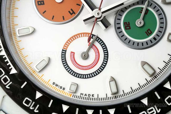 Photos réelles de la face avant de la réplique haut de gamme de la Rolex Daytona à cadran blanc (modèle 4130) de l'usine ANT