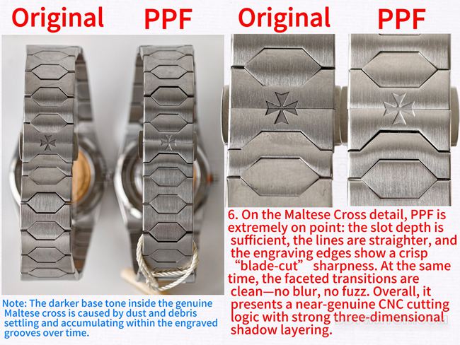 Montres de réplique haut de gamme « Masterpiece » de Vacheron Constantin par PPF (modèle 4200) : photos réelles comparatives avec l'original montrant les différences d'aspect