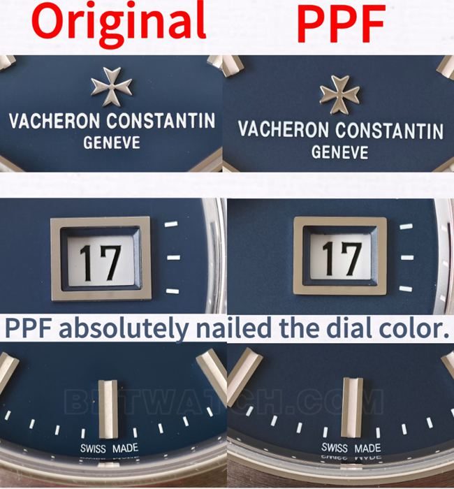 Montres de réplique haut de gamme « Masterpiece » de Vacheron Constantin par PPF (modèle 4200) : photos réelles comparatives avec l'original montrant les différences d'aspect
