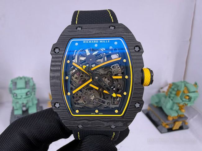 Best Replica Watch RM067-02 Richard Mille Skeleton Dial Black Strap Front Real Shot