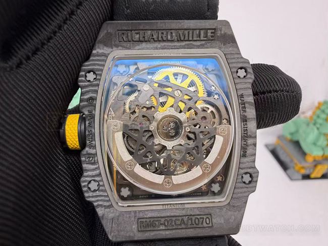 RM067-02 Richard Mille Skeleton Dial Black Strap Real Pictures
