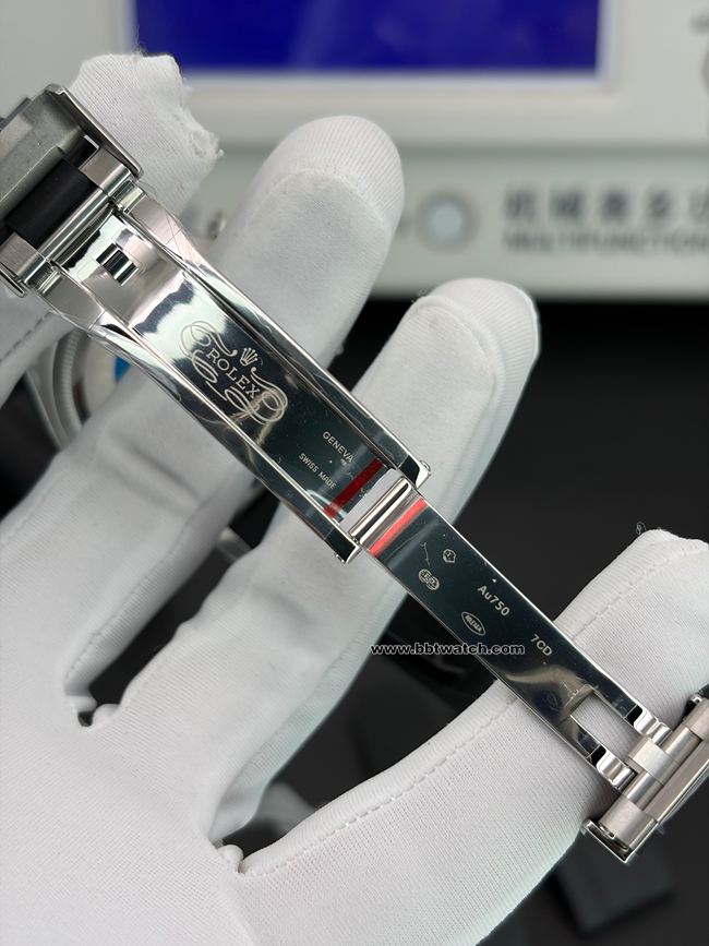 顶级复刻手表劳力士Clean厂迪通拿灰盘4131机芯表扣实拍图