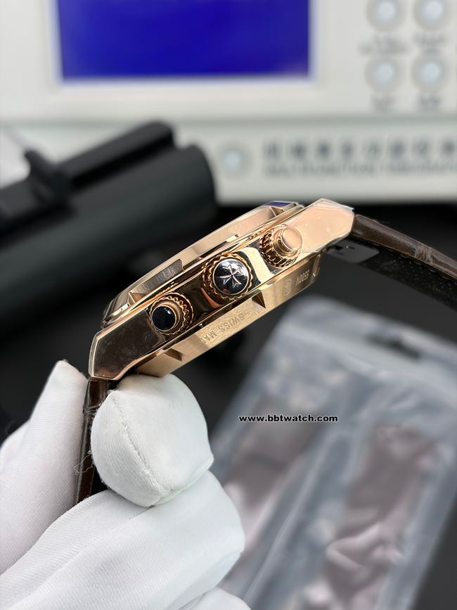 顶级复刻手表8F厂纵横四海江诗丹顿银白盘5500V侧面实拍图