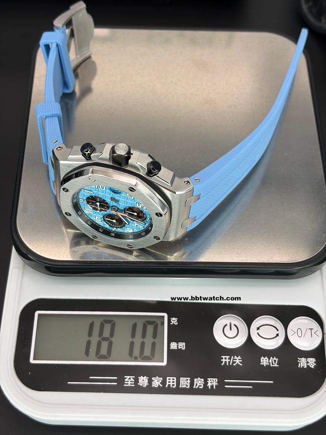 顶级复刻手表APF厂爱彼皇家橡树离岸型蓝盘26238重量实拍图