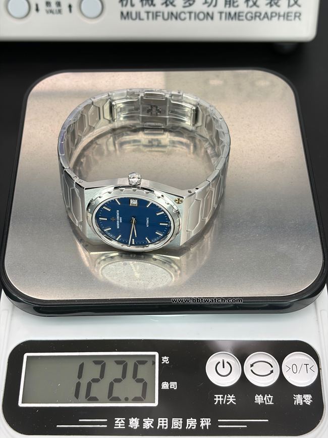 最优复刻手表MX厂历史名作江诗丹顿蓝盘4200H重量实拍图
