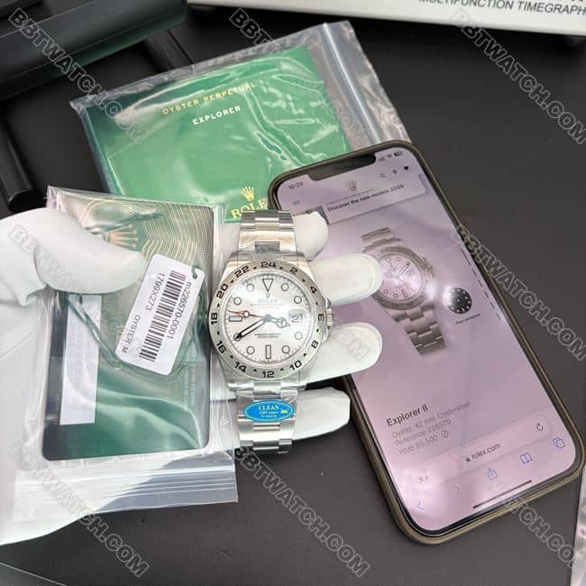 顶级复刻手表Clean厂探险家劳力士白盘3285机芯226570正面实拍图