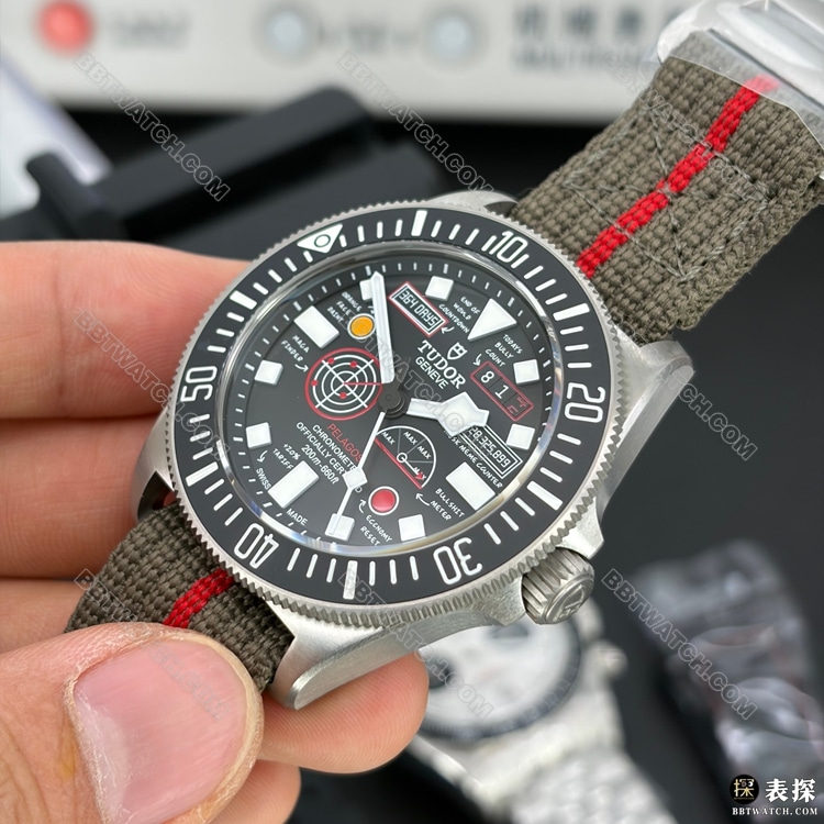 顶级复刻手表M+厂领潜型帝舵黑盘42毫米正面实拍图