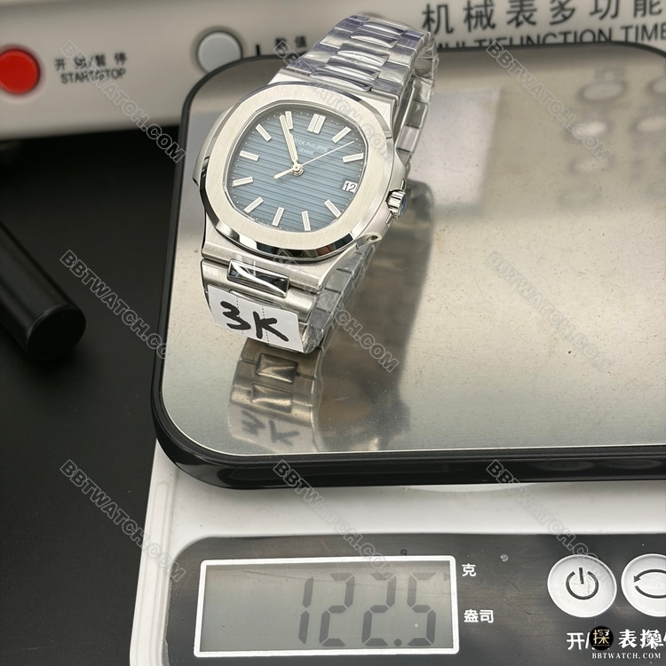 最优复刻手表DDF厂鹦鹉螺百达翡丽深蓝盘5711正面实拍图