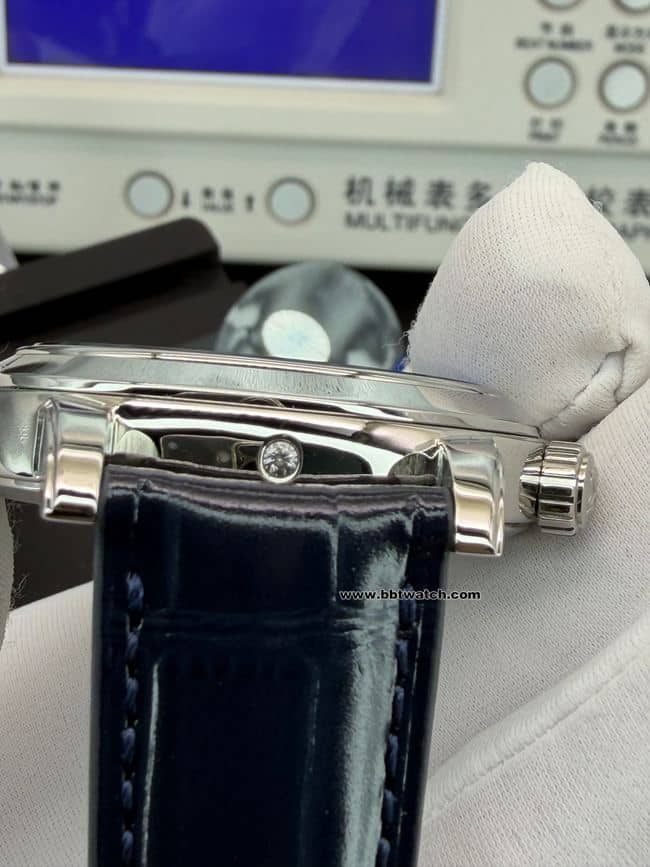 1:1复刻手表超级复杂功能时计PPF厂百达翡丽蓝盘6102侧面实拍图