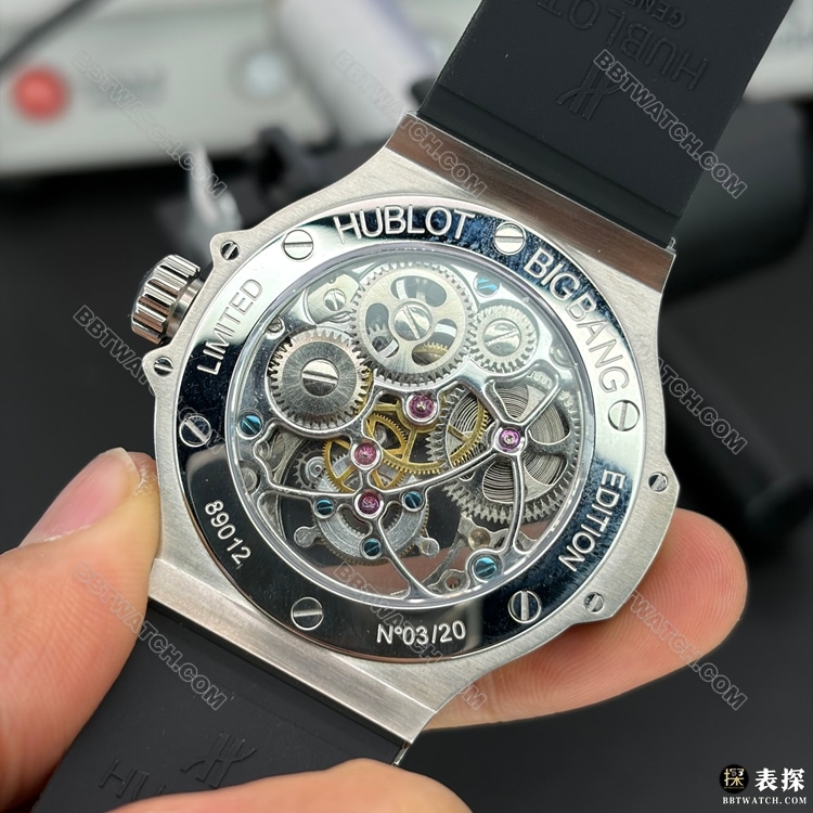 最优复刻手表TW厂宇舶BIG BANG镂空盘304.TX.1170.LR背面实拍图