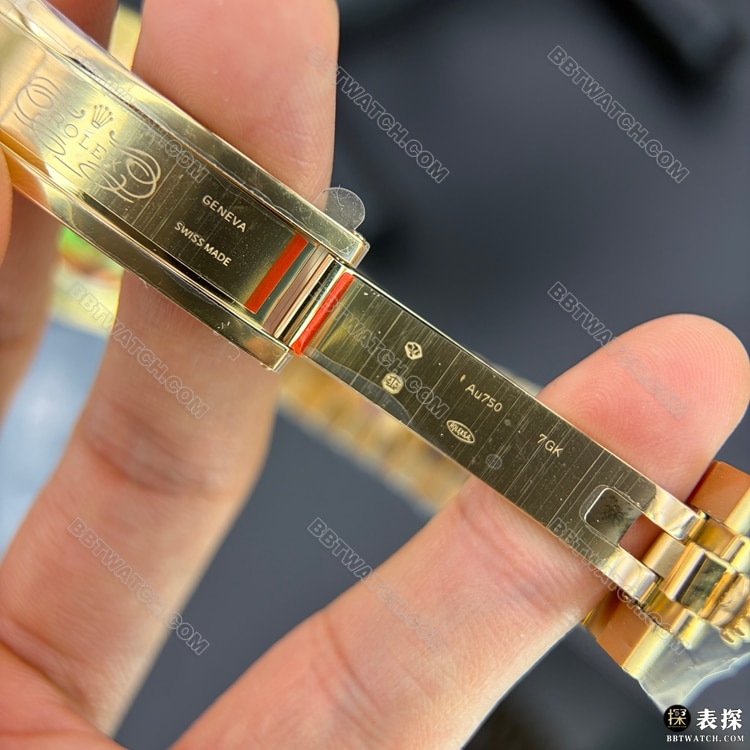 QF厂最佳复刻手表星期日历劳力士黑盘40毫米228238表扣实拍图