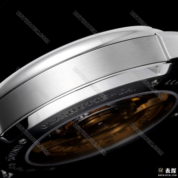 最优复刻手表F8厂朗格1815系列蓝盘皮表带侧面实拍图