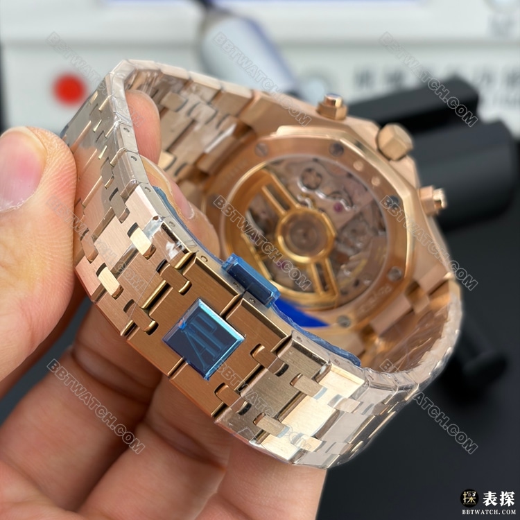 爱彼皇家橡树最优复刻手表APS厂黑盘计时26240表带实拍图